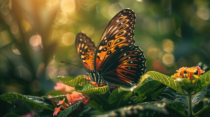 Imagine image from sentences butterfly on flower with tags butterfly, insect, nature, flower, summer, animal, wings, macro, plant, wildlife, garden, beautiful, colorful, beauty, spring, orange, fauna,