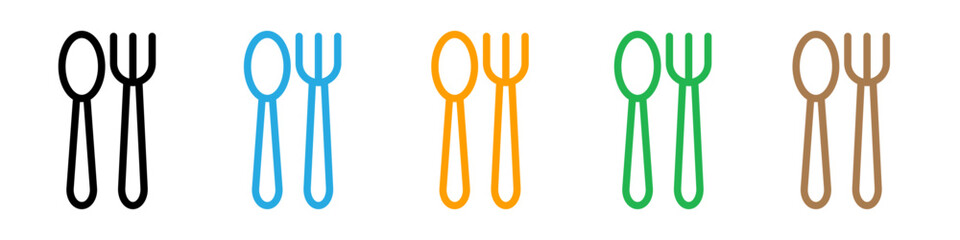 Cutlery icon logo set vector