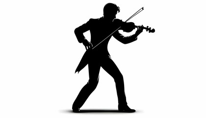 Shadow of a violin person