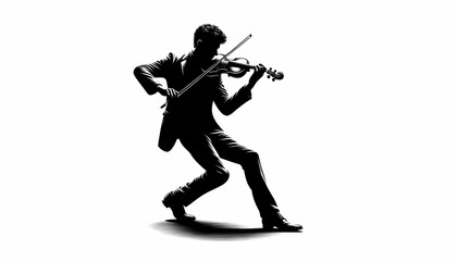 Shadow of a violin person