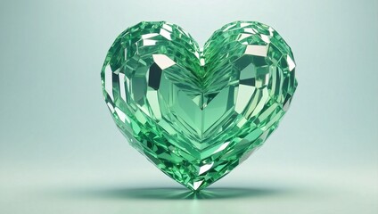 Fototapeta premium heart shaped diamond in green color.