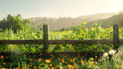 A field of peas with tall leafy img