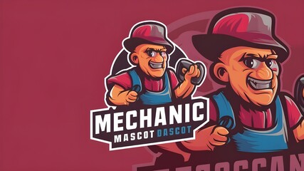Funny Mechanic Mascot Logo Illustration