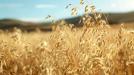 an oat field golden stalks pic