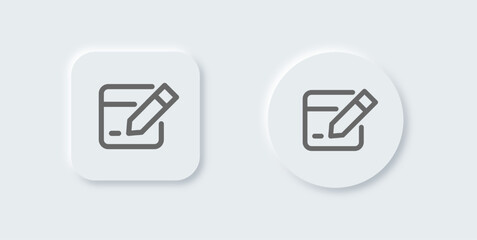 Fototapeta premium Edit line icon in neomorphic design style. Register signs vector illustration.