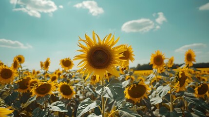 Fototapeta premium A field of sunflowers