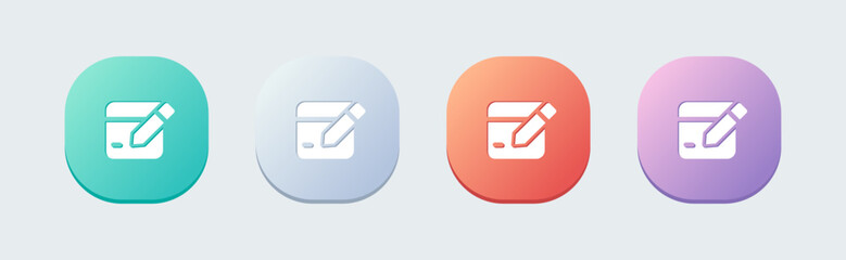 Edit solid icon in flat design style. Register signs vector illustration.