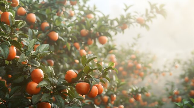 a persimmon field trees full image