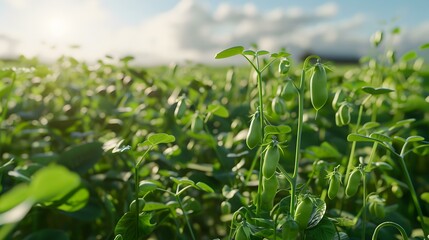 Obraz premium a field with green peas