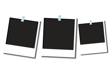 Empty photo frame, film set, retro vintage photo