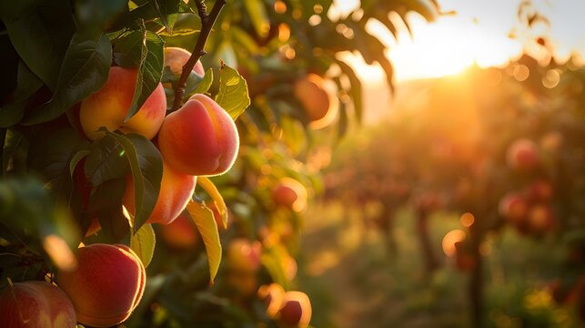 a peach orchard trees laden img