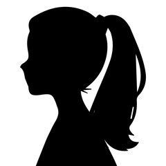 A silhouette woman with hair