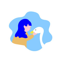 girl and duck