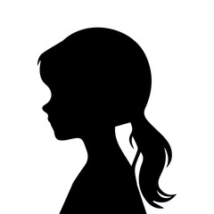 A silhouette woman with hair