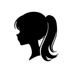 A silhouette woman with hair