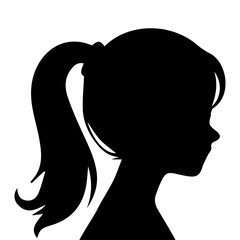 A silhouette woman with hair