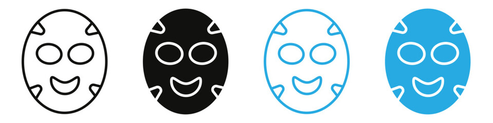 Face sheet mask icon mark in filled style