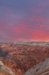 Landscape at dawn of the hoodoos at Cedar Breaks National Monument, Utah, USA