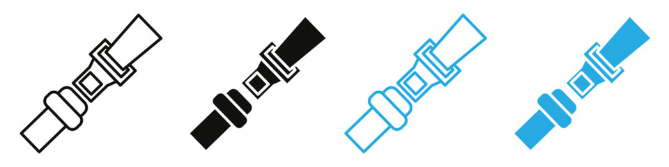 Open seat belt icon mark in filled style