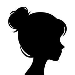 A silhouette woman with hair