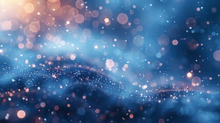 Abstract background with blue and orange bokeh lights