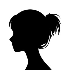 A silhouette woman with hair