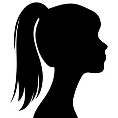 A silhouette woman with hair