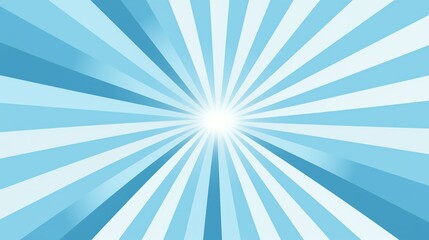 Abstract blue sunburst background with white center.