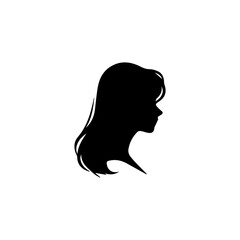 A silhouette woman with hair