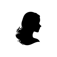 A silhouette woman with hair
