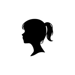A silhouette woman with hair