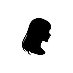 A silhouette woman with hair