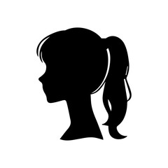 A silhouette woman with hair