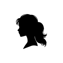 A silhouette woman with hair