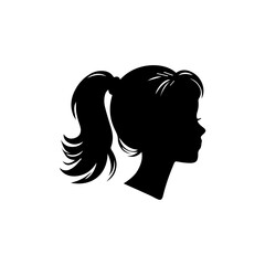 A silhouette woman with hair