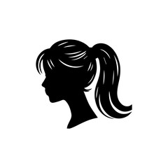 A silhouette woman with hair