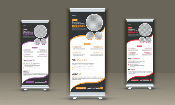 Business roll up banner modern ull up design, golf competition roll up banne,modern sport rull up banner with different colors.