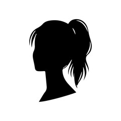 A silhouette woman with hair
