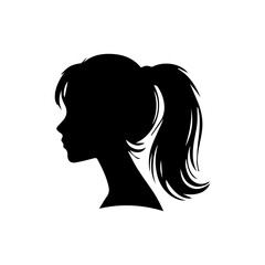 A silhouette woman with hair