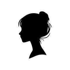 A silhouette woman with hair