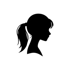 A silhouette woman with hair
