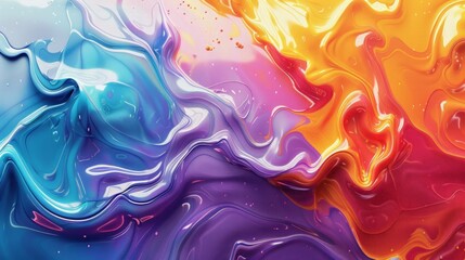 Fototapeta premium Abstract Fluid Art: Create a vivid abstract fluid art piece with swirling colors and dynamic shapes, perfect for modern decor and digital backgrounds.
