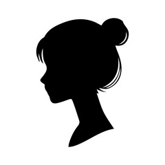 A silhouette woman with hair