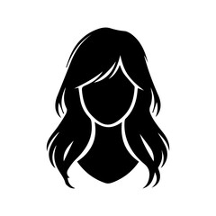 A silhouette woman with hair
