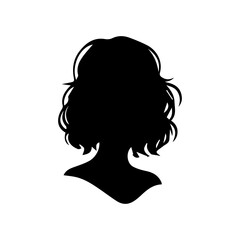 A silhouette woman with hair