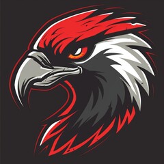 Obraz premium Cartoon eagle mascot, drawn character