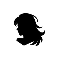 A silhouette woman with hair