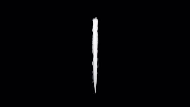 High Water Fountain Splashing on Transparent Black Background 3D Animation