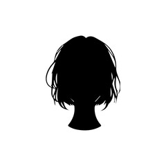Woman head silhouette, face profile, vignette. Hand drawn illustration, isolated on white background. Design for invitation, greeting card, vintage style