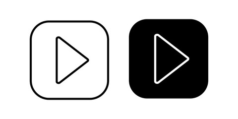 Play Icon. Symbol isolated white background. vector illustration. color editable.